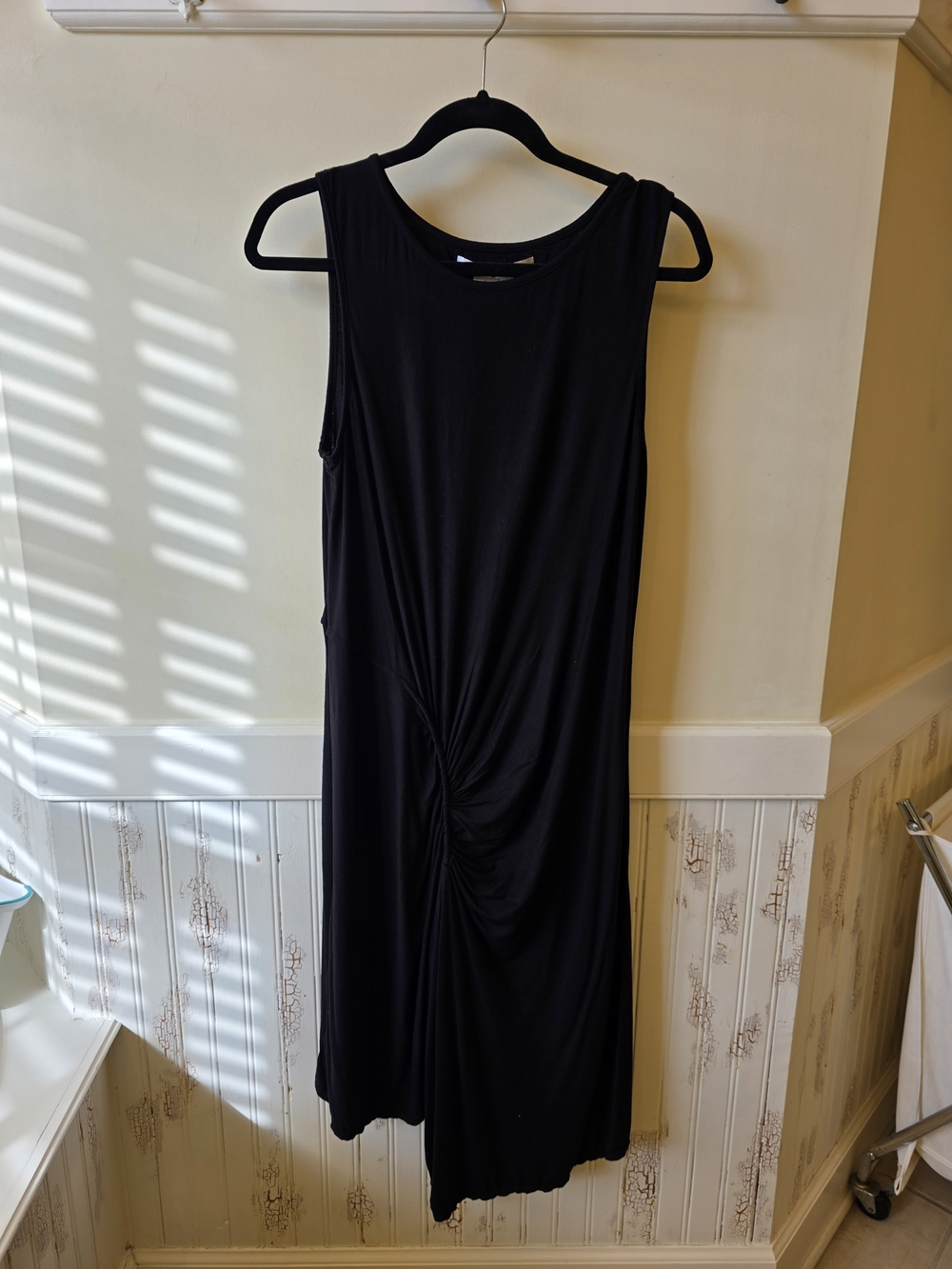 Max Studio Asymmetrical Hem Black Sleeveless Twist-Front Women’s Dress